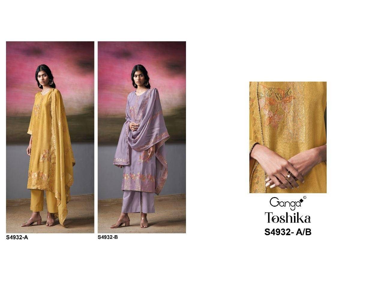 TOSHIKA 4932 By Ganga Fashion Stylish Beautiful Colourful Silk Dresses At Wholesale Price